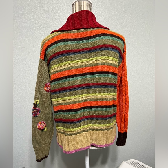 Vintage Susan Bristol knit sweater petite small multi colored button cardigan - Picture 3 of 10